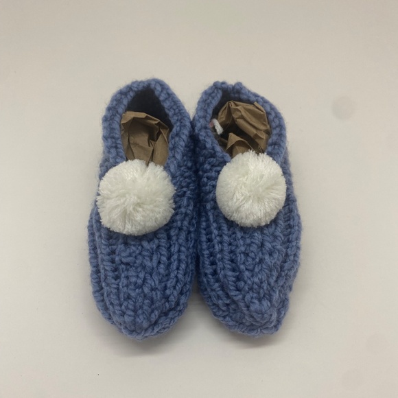 Toddler Blue and White Slippers - Picture 2 of 4